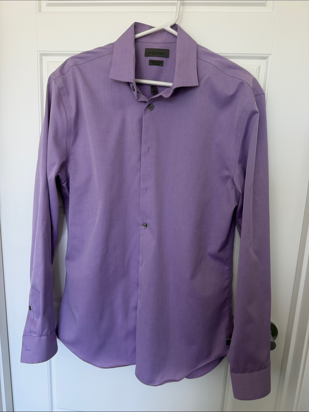 Calvin Klein Slim Fit Purple Dress Shirt - Calvin Klein